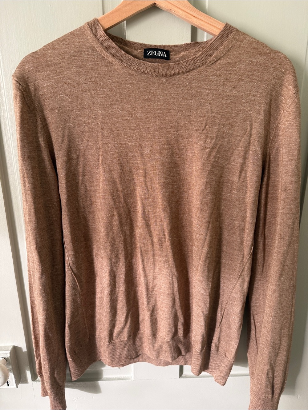 Zegna Men’s Crewneck Sweater in Light Brown
